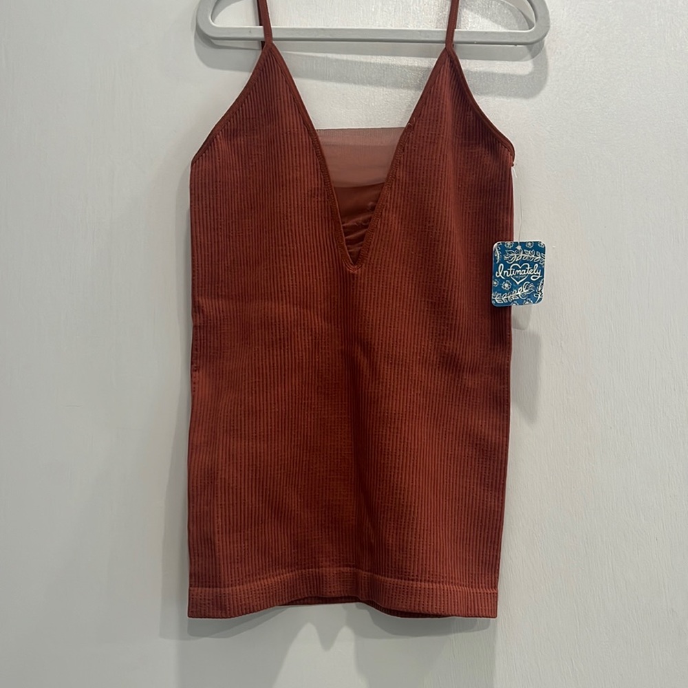 SOLD Free People - Burnt Orange/Copper Mesh Tank Top